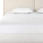 Beige Boucle Upholstered King Bed Frame