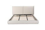 Beige Boucle Upholstered King Bed Frame