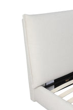Beige Boucle Upholstered King Bed Frame