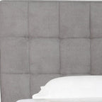 Gray Tufted Linen Blend Upholstered King Bed Frame