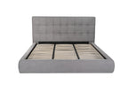 Gray Tufted Linen Blend Upholstered King Bed Frame