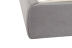 Gray Tufted Linen Blend Upholstered King Bed Frame
