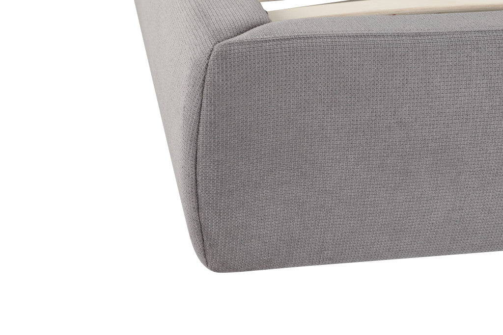 Gray Tufted Linen Blend Upholstered King Bed Frame