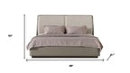 Gray And Cream Faux Leather Upholstered King Bed Frame