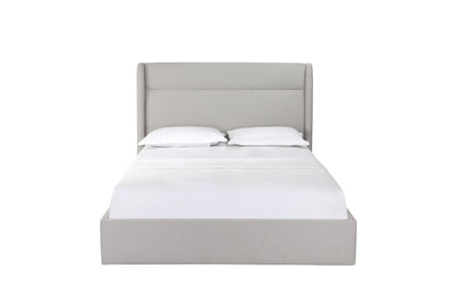 Gray Fabric Upholstered Queen Bed Frame