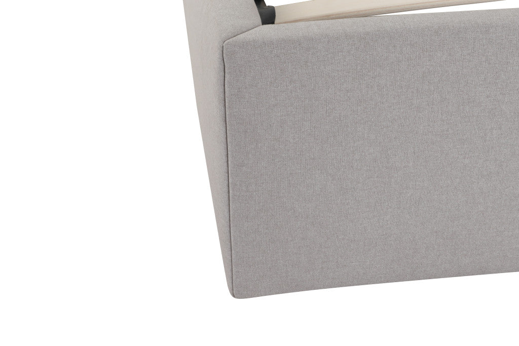 Gray Fabric Upholstered Queen Bed Frame
