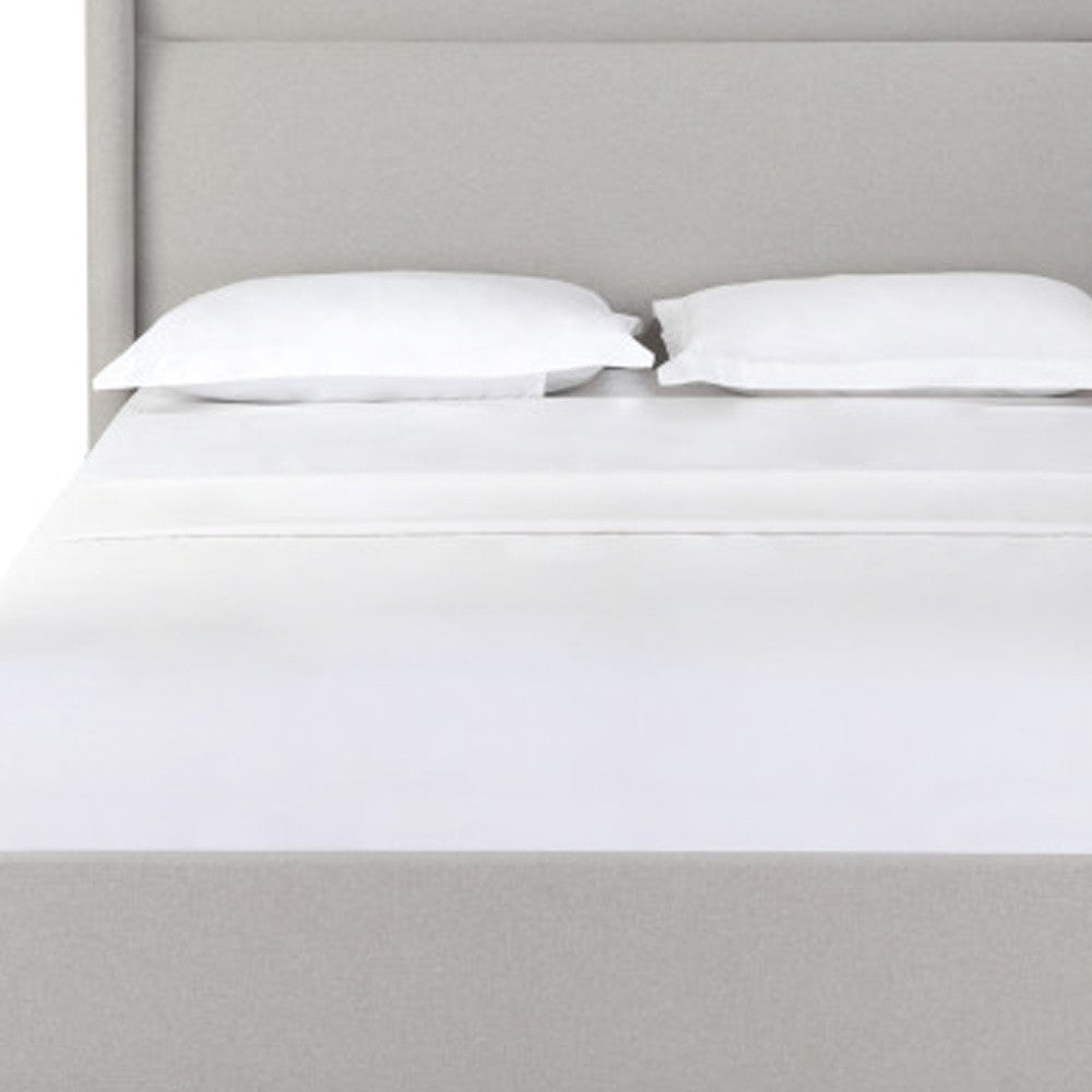 Gray Fabric Upholstered Queen Bed Frame
