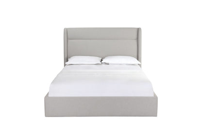 Gray Fabric Upholstered Queen Bed Frame