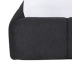 Dark Gray Tufted Linen Blend Upholstered Queen Bed Frame
