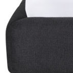 Dark Gray Tufted Linen Blend Upholstered Queen Bed Frame