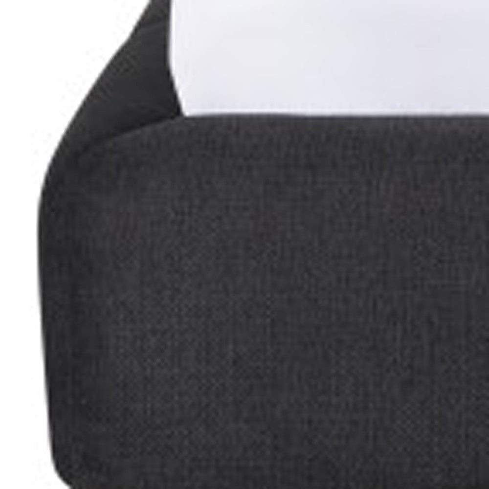 Dark Gray Tufted Linen Blend Upholstered Queen Bed Frame