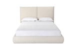 Beige Tufted Boucle Queen Bed Frame