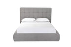 Gray Tufted Linen Blend Upholstered Queen Bed Frame