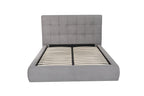 Gray Tufted Linen Blend Upholstered Queen Bed Frame