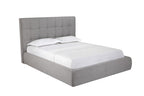 Gray Tufted Linen Blend Upholstered Queen Bed Frame