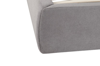 Gray Tufted Linen Blend Upholstered Queen Bed Frame
