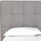 Gray Tufted Linen Blend Upholstered Queen Bed Frame