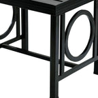 16" Black Aluminum Geo Slat Outdoor Side Table
