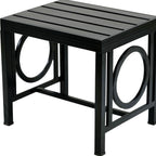 16" Black Aluminum Geo Slat Outdoor Side Table