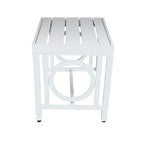16" White Metal Outdoor Side Table