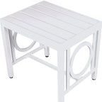 16" White Metal Outdoor Side Table