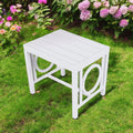 16" White Metal Outdoor Side Table