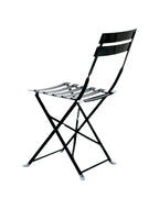 Set of Two Black Aluminum Outdoor Folding Dining Chairs