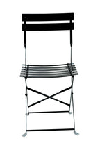 Set of Two Black Aluminum Outdoor Folding Dining Chairs