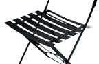 Set of Two Black Aluminum Outdoor Folding Dining Chairs