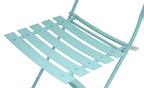 Set of Two Teal Blue Aluminum Outdoor Folding Dining Chairs