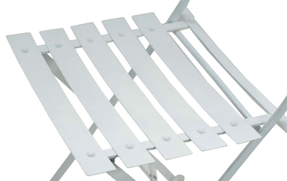 Set of Two White Aluminum Outdoor Folding Dining Chairs