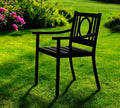 24" Black Steel Geo Back Outdoor Arm Chair
