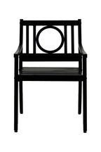 24" Black Steel Geo Back Outdoor Arm Chair