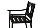 24" Black Steel Geo Back Outdoor Arm Chair