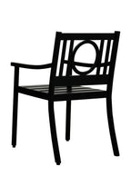 24" Black Steel Geo Back Outdoor Arm Chair