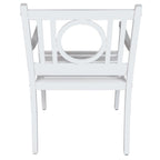 24" White Steel Geo Back Outdoor Arm Chair