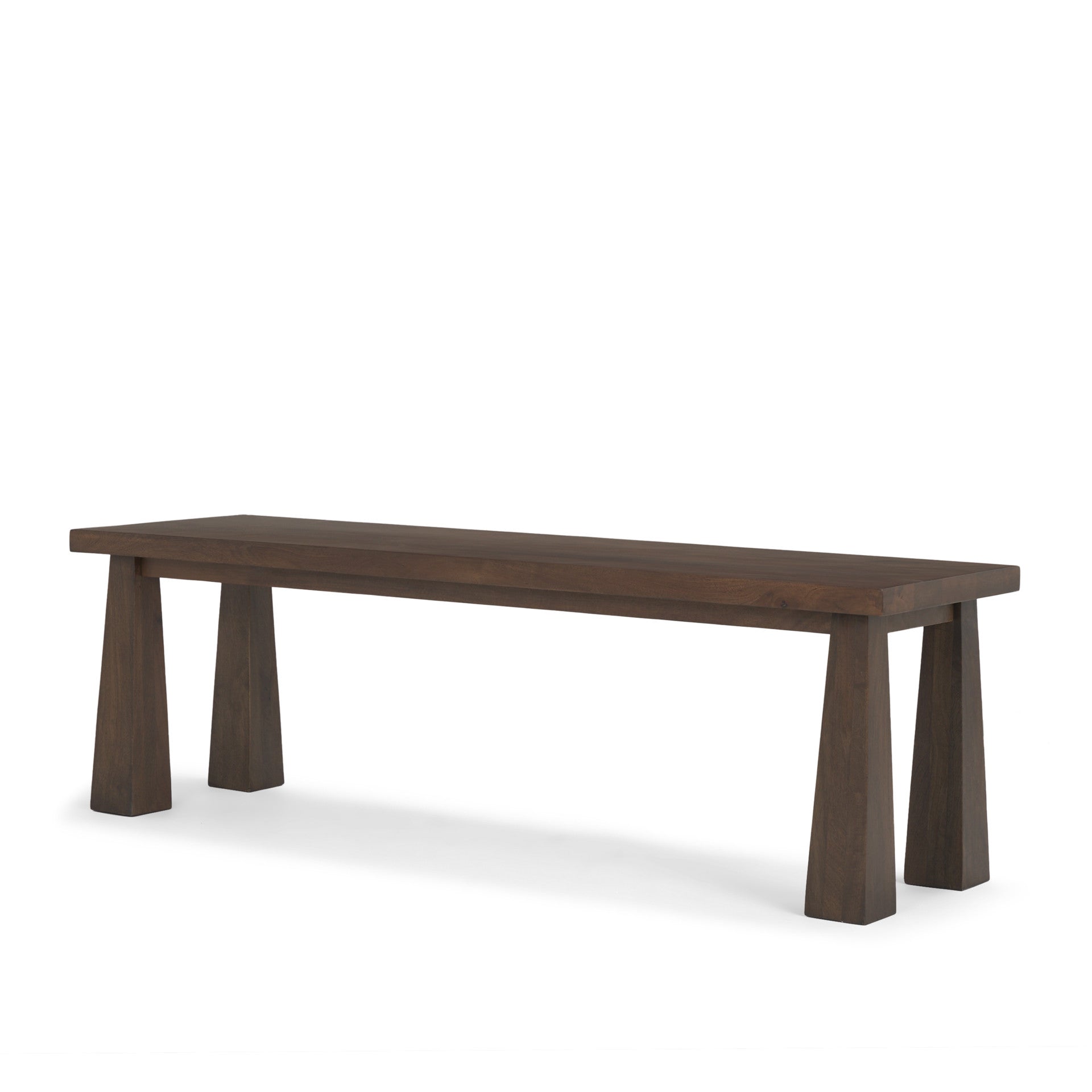60" Dark Brown Solid Wood Bench