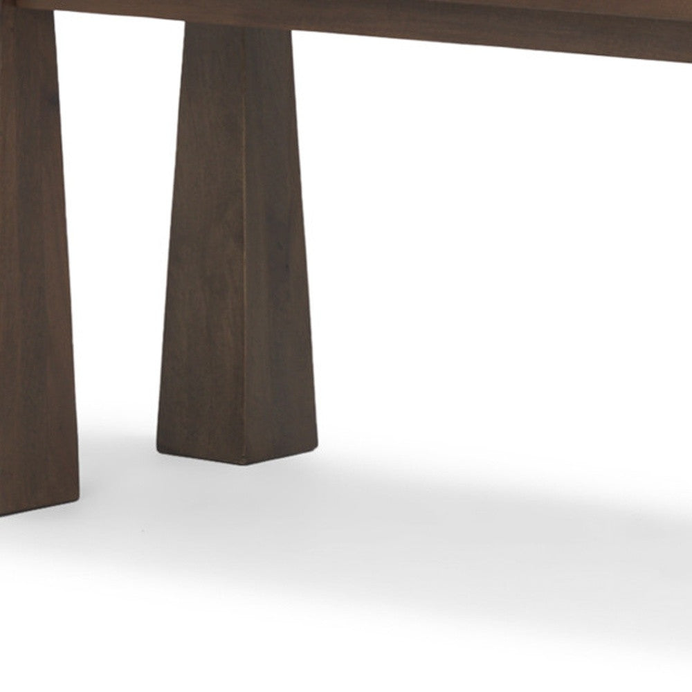 60" Dark Brown Solid Wood Bench