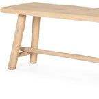 56" Natural Distressed Solid Wood Live Edge Bench