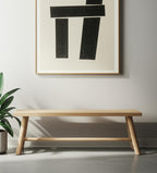 56" Natural Distressed Solid Wood Live Edge Bench