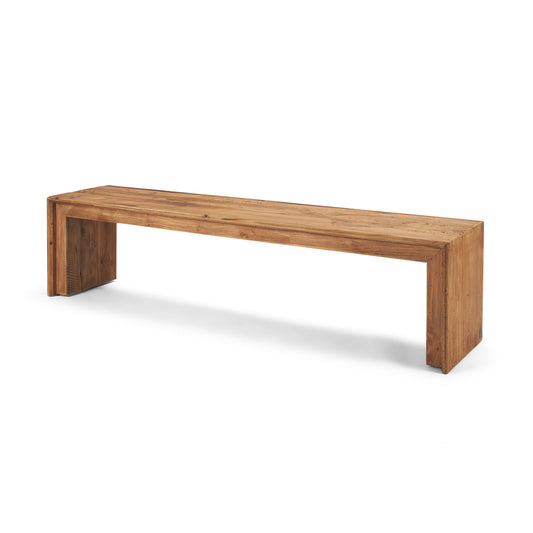 69" Natural and Brown Wood Distressed Reclaimed Wood Bench