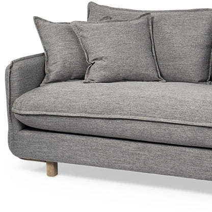 84" Gray Fabric Sofa With Brown Legs
