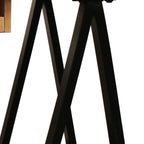 60" Natural and Black Solid Wood and Metal Trestle Executive Desk