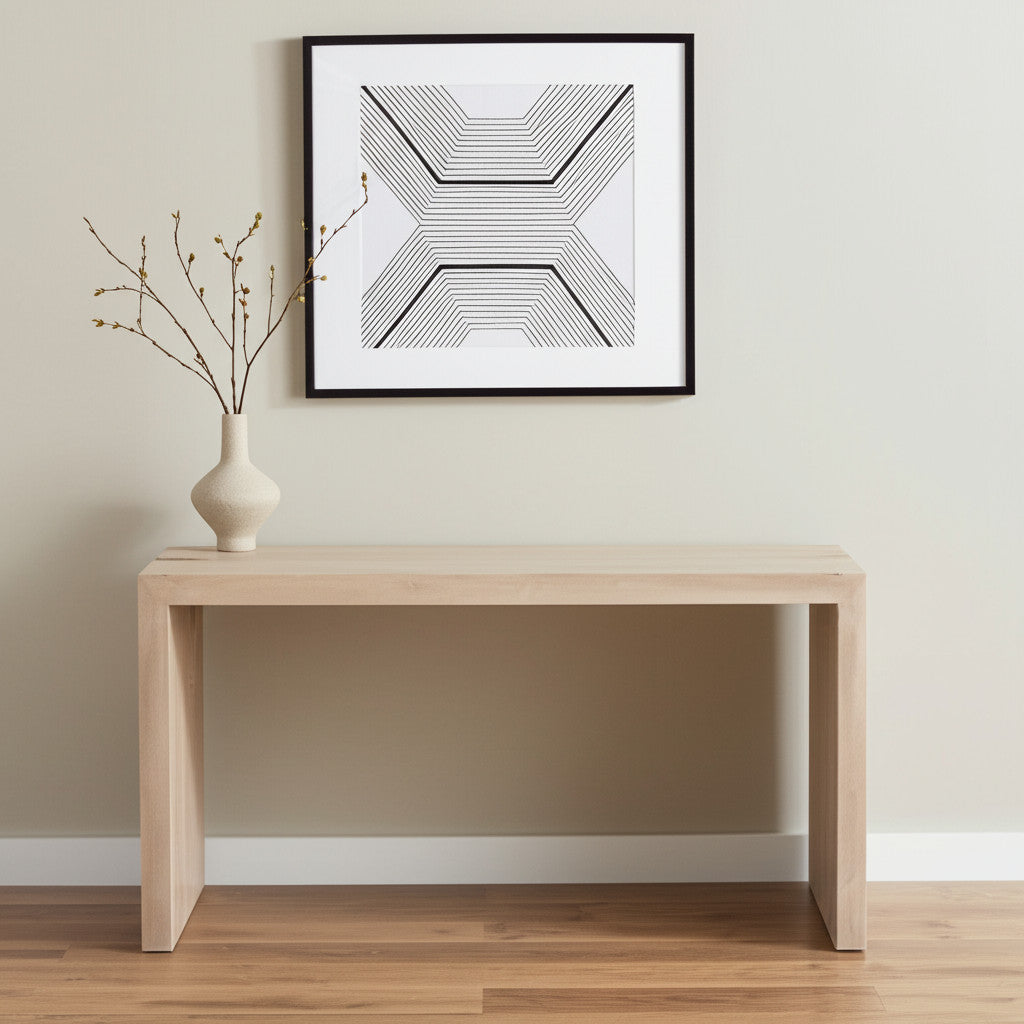 56" Ivory Reclaimed Wood Sled Writing Desk