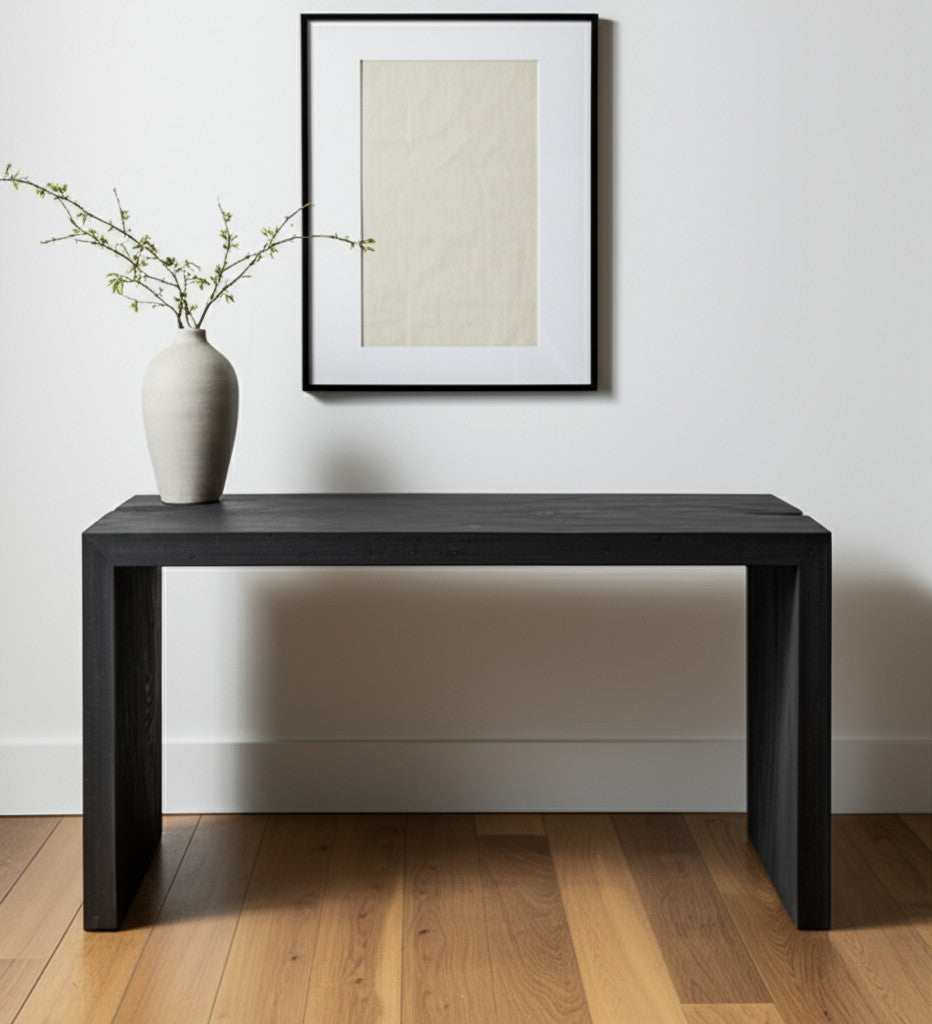 56" Graphite Reclaimed Wood Sled Writing Desk