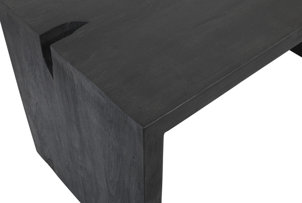 56" Graphite Reclaimed Wood Sled Writing Desk