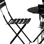 Five Piece Black Round Metal Dining Set with Four Chairs