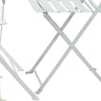 Five Piece White Round Metal Dining Set with Four Chairs