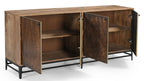 72" Copper Distressed Solid Wood Sideboard with Four Doors