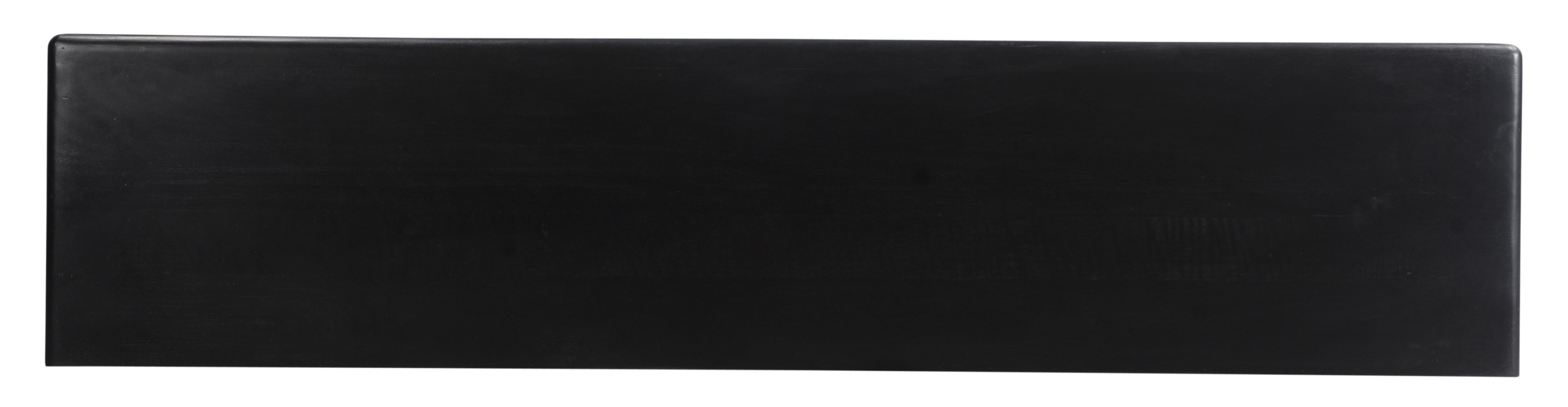 75" Black Distressed Solid Wood Sideboard with Four Doors